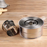 SET. 12 Emporte-pièces Ronds Simples en Inox Hauteur 5cm